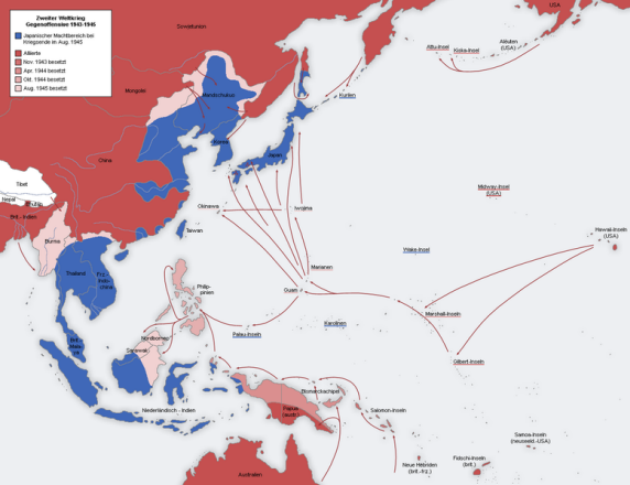 Karte Alliierte Gegenoffensive 1943–1945
