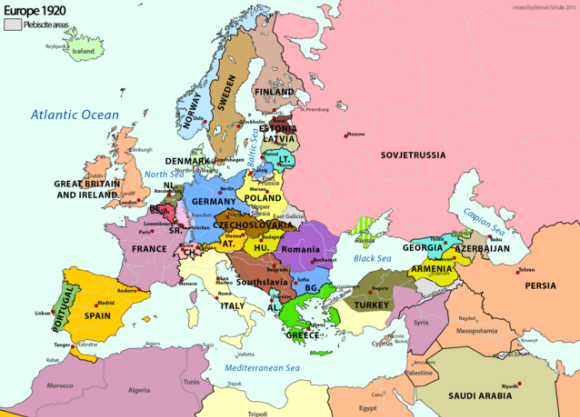 Politische Karte Europa 1920