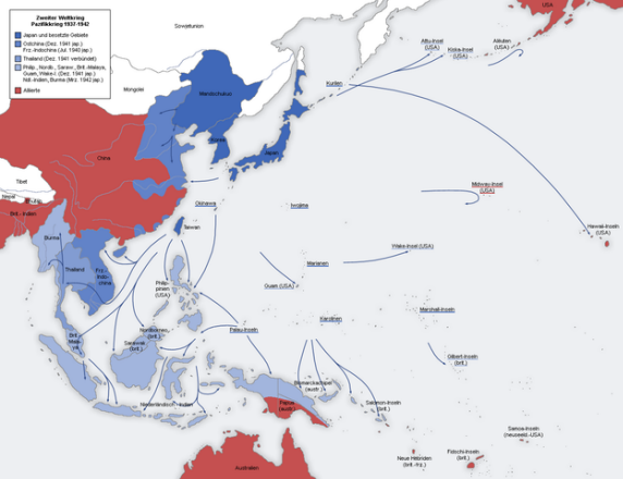 Karte Pazifikkrieg 1937–1942